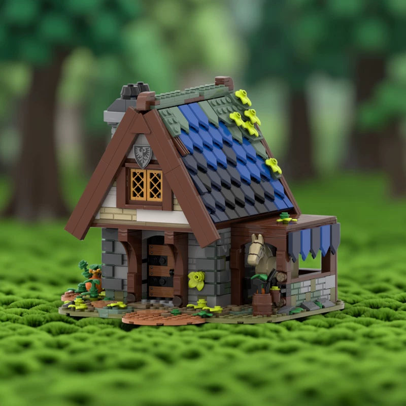 MOC-243952 Medieval old knight's cabin building block educational toy model gift ornament