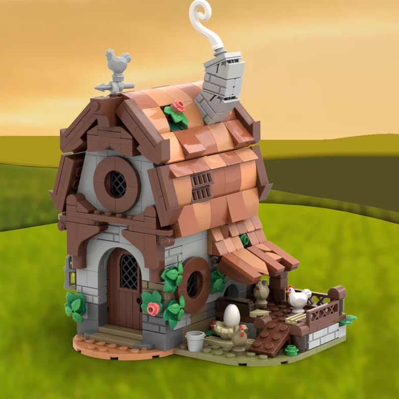 MOC-252033 Medieval Farmhouse Puzzle Assembling Building Blocks Ancient Series