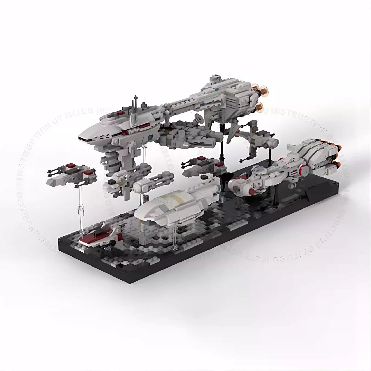 MOC-71664 The Empire Strikes Back Mini Diorama Rebel Fleet Assembled Building Blocks Toys Ornaments