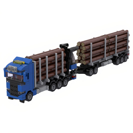 MOC-72363 Logging Transport Truck Crane Building Block Toy Model Gift Ornament