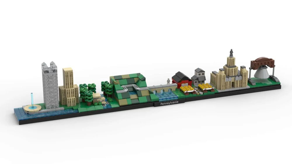 MOC-75382 Assembled Pennsylvania skyline building block educational toy model