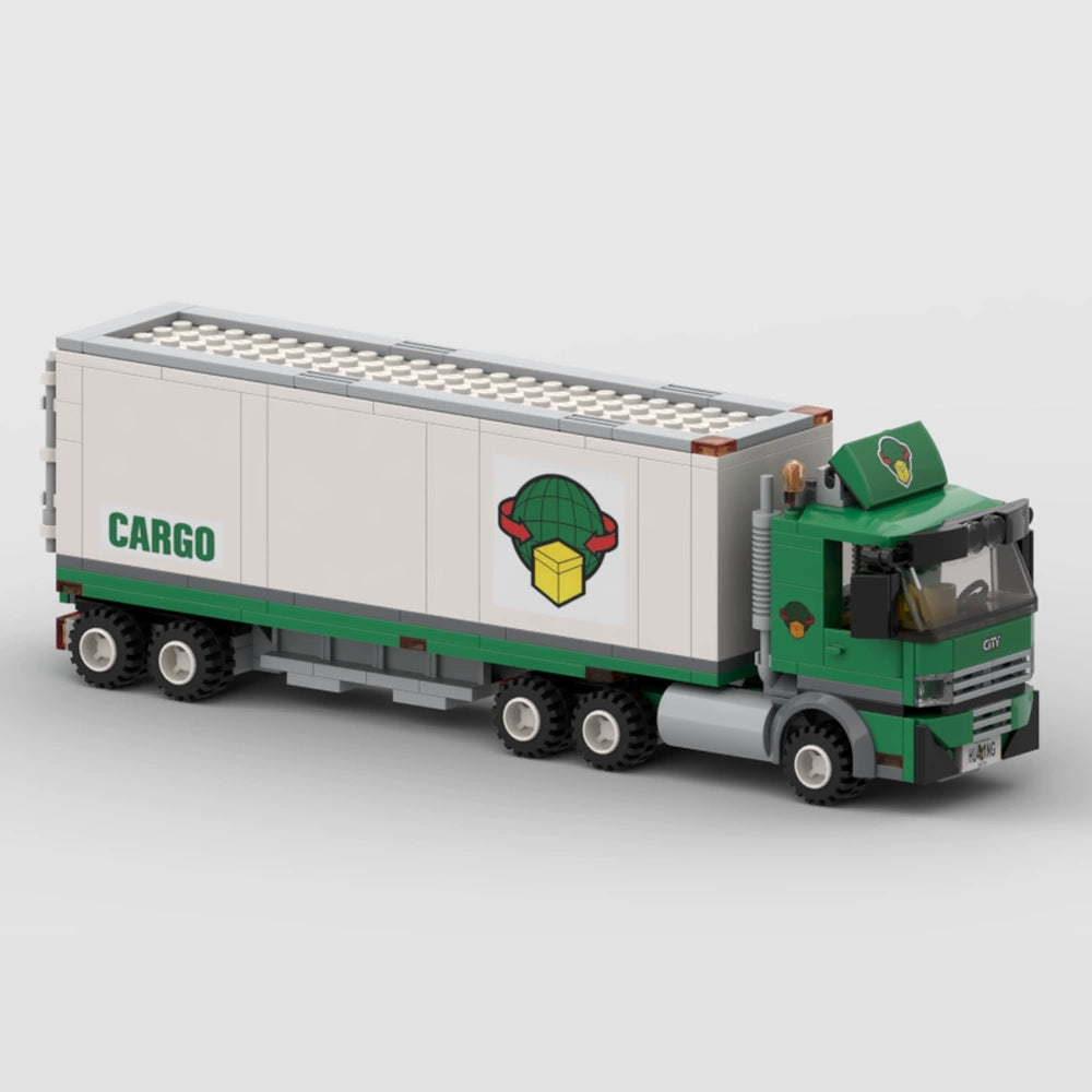 MOC-75950 freight semi-trailer truck cargo cab DIY building block educational toy model