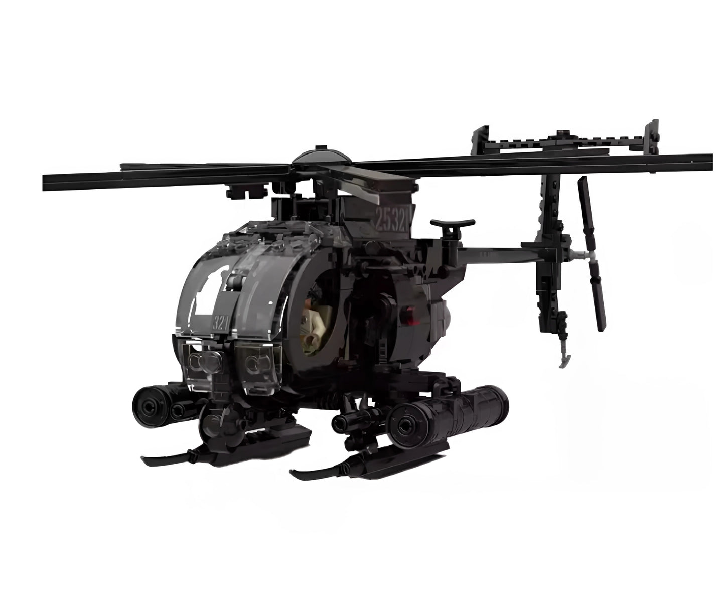 MOC-88275 assembled building blocks mh6 bird helicopter reconnaissance assault educational toy model