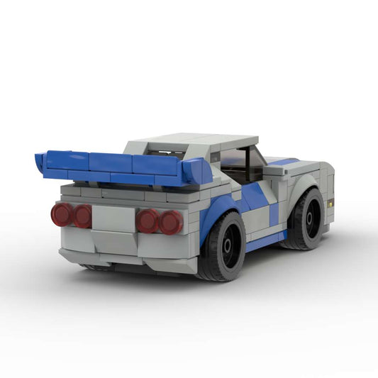 MOC Lego City - Nissan GTR 34 fast and furious printed