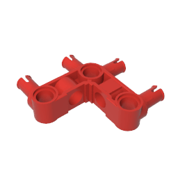 GDS-1005 - Technic Pin Connector Hub Perpendicular 3 x 3 Bent with 4 Pins (Pin Ridges Across Part)