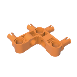 GDS-1005 - Technic Pin Connector Hub Perpendicular 3 x 3 Bent with 4 Pins (Pin Ridges Across Part)