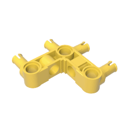 GDS-1005 - Technic Pin Connector Hub Perpendicular 3 x 3 Bent with 4 Pins (Pin Ridges Across Part)