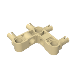 GDS-1005 - Technic Pin Connector Hub Perpendicular 3 x 3 Bent with 4 Pins (Pin Ridges Across Part)