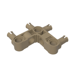 GDS-1005 - Technic Pin Connector Hub Perpendicular 3 x 3 Bent with 4 Pins (Pin Ridges Across Part)
