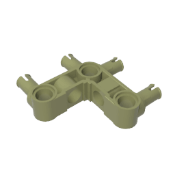 GDS-1005 - Technic Pin Connector Hub Perpendicular 3 x 3 Bent with 4 Pins (Pin Ridges Across Part)