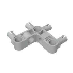 GDS-1005 - Technic Pin Connector Hub Perpendicular 3 x 3 Bent with 4 Pins (Pin Ridges Across Part)