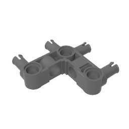 GDS-1005 - Technic Pin Connector Hub Perpendicular 3 x 3 Bent with 4 Pins (Pin Ridges Across Part)