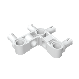 GDS-1005 - Technic Pin Connector Hub Perpendicular 3 x 3 Bent with 4 Pins (Pin Ridges Across Part)