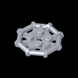 GDS-1075 - Plate Special 2 x 2 with Bar Frame Octagonal, Reinforced, Completely Round Studs