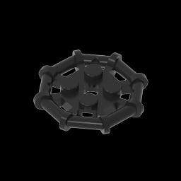 GDS-1075 - Plate Special 2 x 2 with Bar Frame Octagonal, Reinforced, Completely Round Studs