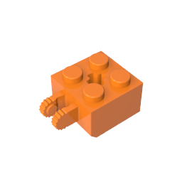 GDS-1085 - Hinge Brick 2 x 2 Locking with 2 Fingers Vertical and Axle Hole