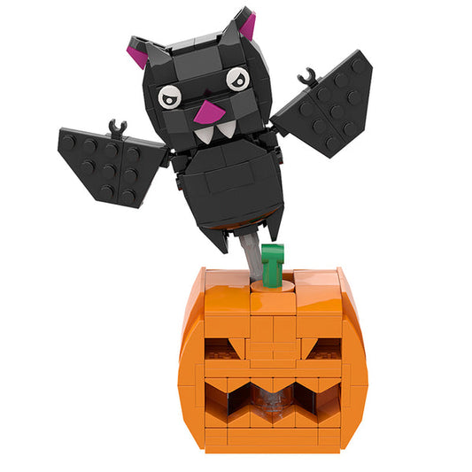 GOBRICKS MOC A0606Y02 Halloween BrickHeadz - Pumpkin Bat