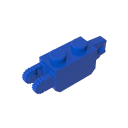 GDS-1119 - Hinge Brick 1 x 2 Locking with 1 Finger Vertical End and 2 Fingers Vertical End, 9 Teeth