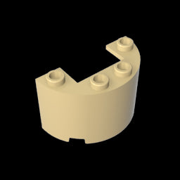 GDS-1127 - Cylinder Half 2 x 4 x 2 with 1 x 2 Cutout