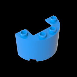 GDS-1127 - Cylinder Half 2 x 4 x 2 with 1 x 2 Cutout