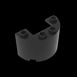 GDS-1127 - Cylinder Half 2 x 4 x 2 with 1 x 2 Cutout