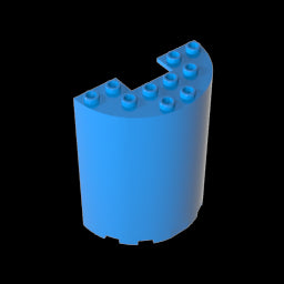 GDS-1137 - Cylinder Half 3 x 6 x 6 with 1 x 2 Cutout