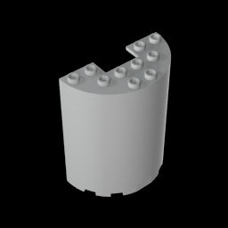 GDS-1137 - Cylinder Half 3 x 6 x 6 with 1 x 2 Cutout