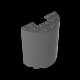 GDS-1137 - Cylinder Half 3 x 6 x 6 with 1 x 2 Cutout