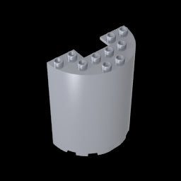 GDS-1137 - Cylinder Half 3 x 6 x 6 with 1 x 2 Cutout