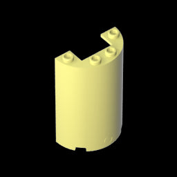 GDS-1164 - Cylinder Half 2 x 4 x 5 with 1 x 2 cutout