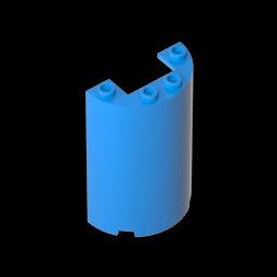 GDS-1164 - Cylinder Half 2 x 4 x 5 with 1 x 2 cutout