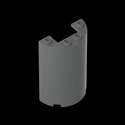 GDS-1164 - Cylinder Half 2 x 4 x 5 with 1 x 2 cutout