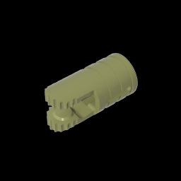 GDS-1219 - Hinge Cylinder 1 x 2 Locking with 2 Click Fingers and Axle Hole, 9 Teeth