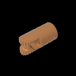 GDS-1219 - Hinge Cylinder 1 x 2 Locking with 2 Click Fingers and Axle Hole, 9 Teeth