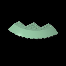 GDS-1223 - Brick Round Corner 10 x 10 with Slope 33 Degrees Edge, Axle Hole, Facet Cutout