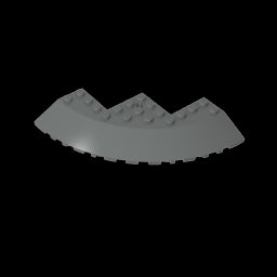 GDS-1223 - Brick Round Corner 10 x 10 with Slope 33 Degrees Edge, Axle Hole, Facet Cutout