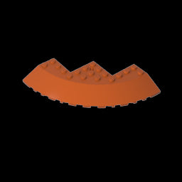 GDS-1223 - Brick Round Corner 10 x 10 with Slope 33 Degrees Edge, Axle Hole, Facet Cutout