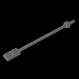 GDS-1327 - Bar 1 x 12 with 1 x 2 Plate End with Hollow Studs and 1 x 1 Round Plate End