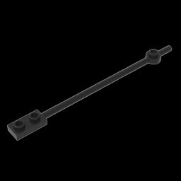 GDS-1327 - Bar 1 x 12 with 1 x 2 Plate End with Hollow Studs and 1 x 1 Round Plate End