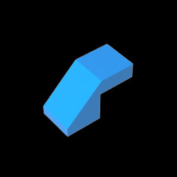 GDS-1484 - Slope 45 Degrees 2 x 1 with 2/3 Inverted Cutout and no stud
