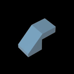 GDS-1484 - Slope 45 Degrees 2 x 1 with 2/3 Inverted Cutout and no stud