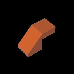 GDS-1484 - Slope 45 Degrees 2 x 1 with 2/3 Inverted Cutout and no stud