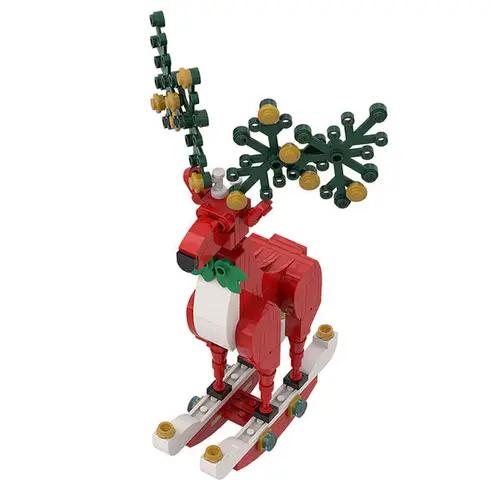 MOC A0157Y01 Christmas Spirit Deer Ornament: Festive Red