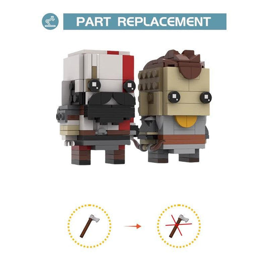 MOC-75471 Kratos + Atreus (God of War) Brickheadz Bundle