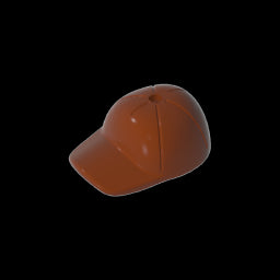GDS-2029 - Minifig Cap Short Curved Bill with Seams and Hole on Top