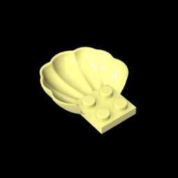 GDS-2092 - Animal Body Part, Clam / Scallop Half Shell with 4 Studs