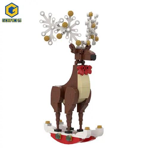 MOC A0157Y02 Christmas spirit deer ornaments: natural brown