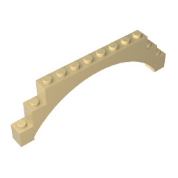 GDS-676 - Brick Arch 1 x 12 x 3 Raised Arch with 5 Cross Supports
