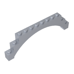 GDS-676 - Brick Arch 1 x 12 x 3 Raised Arch with 5 Cross Supports