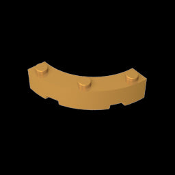 GDS-743 - Brick Round Corner 4 x 4 Macaroni Wide with 3 Studs